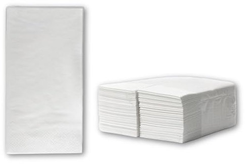 PACKEO Servietten/Tissueservietten, 1/8-Falz, ideal geeignet für Gastronomie, Haushalt oder Feste, umweltfreundlich weiß, (100 Stück), 33 x 33 cm, 2-lagig