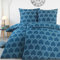 BaSaTex Mikrofaser Seersucker Bettwäsche Set - bügelfreie Microfaser Bettgarnitur Öko-Tex Zertifiziert - 135x200 cm + 80x80 cm - Design: Pietro Petrol Blau