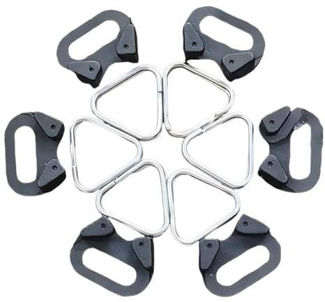 AOEVUIR 6 Pcs Camera Strap Rings Alliage de remplacement Triangle Split Anneaux