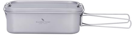 iBasingo Ti2082C - Fiambrera de titanio con tapa y asa de transporte, recipiente bento a prueba de fugas para camping, exteriores, oficina, utensilios de cocina aptos para alimentos, apto para