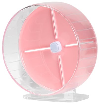Hamsterrad,Super-leise Hamsterräder,rutschfeste Laufräder Hamster Rad,Einstellbarer Stand Hamster Übungsräder,Ruhiges Rattenrad,für Zwerghamster,Gerbils,Mäuse Kleintiere (Rosa,Ø26cm)