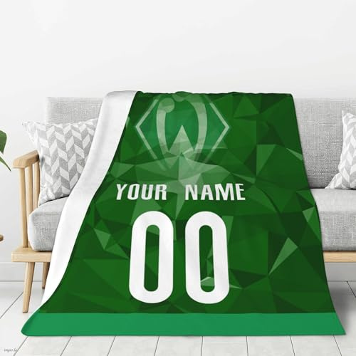 Generisch Bremen Personalisierte Decke,Bremen Fanartikel Sofa Fleecedecke,Personalisierte Geschenke für Fußball Fanartike,Weihnachten Geschenke für Fußballfan Kinder Teenager