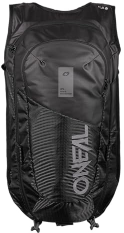 O'NEAL JUNCTION MTB DH Protektorrucksack Schwarz - ultraleichte Design von nur 0,7 kg - abnehmbarem Frontfach - robustes Ripstop-Material mit reflektierenden Details -Integrierte Regenhülle