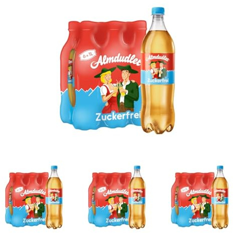 Almdudler Zuckerfrei Alpenkräuterlimonade Im Vorratspack (6 x 1 l) - Typischer Almdudler Alpenkräuter-Geschmack (Packung mit 4)