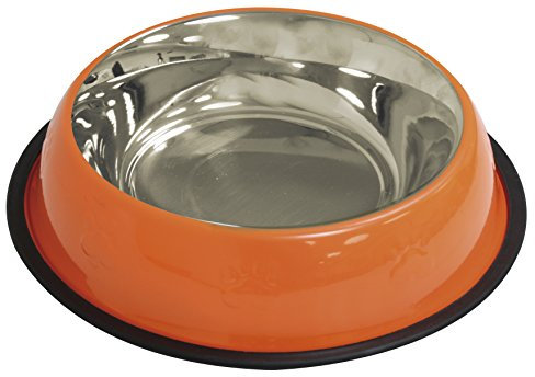 CROCI Bol en Acier pour Chien/Chat Orange 0,71 L/23 cm