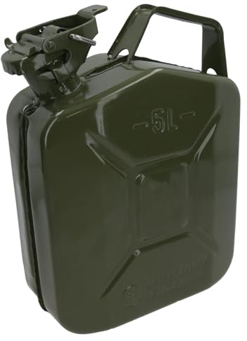 Metal Fuel Jerry Gerry Can Petrol Diesel Liquid Tank Army Green 5L Litre Sil221