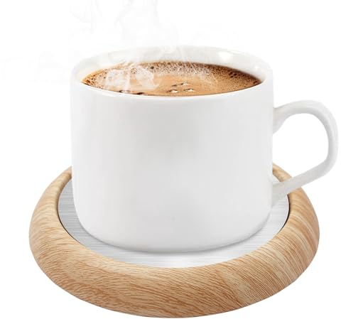 Coffee Warmer USB Mug Warmer Beverage/Drink/Tea Warmer for Office/Home Use (Yellow Wood Grain)
