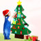 Albero di Natale per Bambini in feltro da Parete con 26 Addobbi Natalizi Applicabili Altezza 125 cm Colore Verde