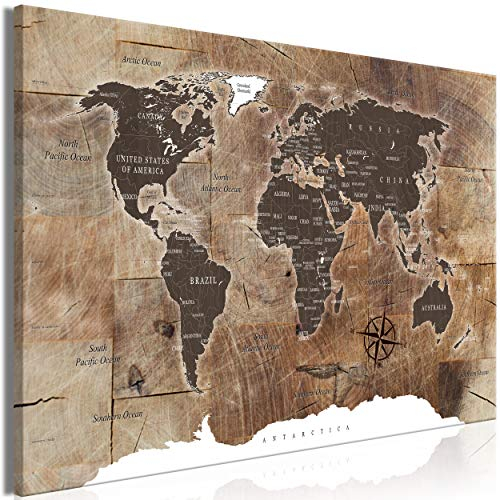 decomonkey | Mega XXXL Bilder Weltkarte | Wandbild Leinwand 165x110 cm Selbstmontage DIY Einteiliger XXL Kunstdruck zum aufhängen | Landkarte Kontinente