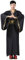 Black Sugar Kimono Japonais Chinois Traditionnel Homme Samouraï Déguisement Noir Dorée Cosplay Tunique Longue S(36) M(38) L(40) XL(42) XXL(44) 3XL(46) (S)