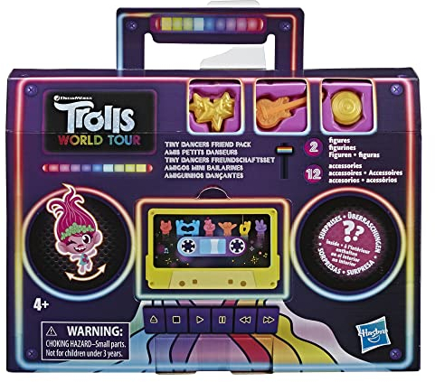 DreamWorks Trolls Tiny Dancers Freundschaftsset mit 2 Tiny Dancers Figuren, 2 Armbändern und 10 Charms, inspiriert durch den Film Trolls World Tour