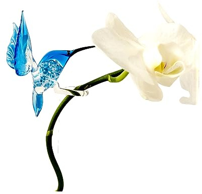 Orchideenstab Kolibri aus Glas (längenverstellbar)