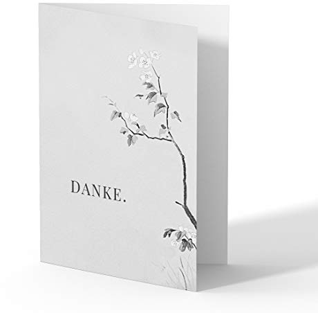 (20 x) Trauer Dankeskarten Danksagung Trauerkarten Beileid Karten Beerdigung Bestattung - Blüten