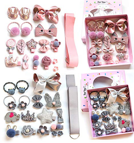 NFACE 36 pcs Gift Set Hair Accessories Baby Little Girls Hair Clips Bows Ties Toddlers Barrettes Hairpins Set Head Multicolor