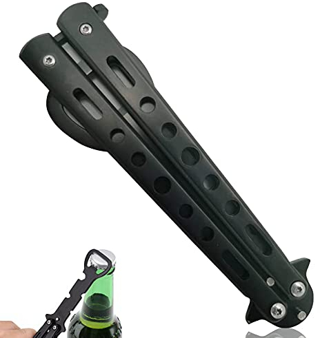 behone Butterfly Flasche Öffner, Schmetterlings Korkenzieher, Flaschenöffner Butterfly Messer Stil Trainer Tool Metall Bier Schwarz Bar Supplies-Schwarz