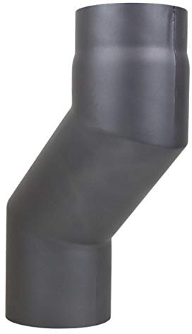 LANZZAS Tubo per stufa gomito 120 mm, diametro DN Ø 150 mm, colore: grigio ghisa – altri tubi della nostra gamma.