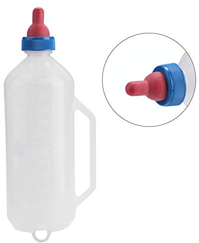 Redxiao Distributeur de Lait d'agneau avec poignée biberon bébé chèvre, Bouteille de Lait d'agneau en Plastique, pour agneaux de Mouton