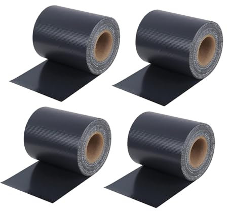 WOLTU Sichtschutzstreifen für doppelstabmatten 450 g/m² PVC, Doppelstabmattenzaun Blickdicht Wetterfest Windschutz 19 cm x 140 m, Sichtschutz zaun für Balkon inkl.100 Befestigungsclips, Anthrazit