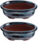 Cabilock 2Pcs Keramik Sukkulenten Pflanzer Runde Sukkulenten Pflanzer Töpfe Keramik Bonsai Töpfe Garten Dekorative Kaktus Topf für Home Garten Blau