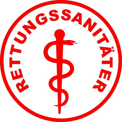 Aufkleber Rettungssanitäter mit Äskulapstab 100mm
