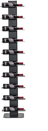 ALUBOX VIRGO Porta Bottiglie DI Vino A Colonna Autoportante 167X34X30 Cm Porta Vino Da Terra In Alluminio Con 10 Mensole Piatte In Lamiera Zincata Capacità 10 Bottiglie (ANTRACITE)