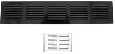H&C VENT Rejilla Ventilación 500 x 100mm Metálica │Para Extractor de Baño Cocina Exterior HVAC │ Rejilla Aire Acondicionado AC Conductos Pared Techo Tubo │ Cubierta de Acero Rectangular con Mosquitera