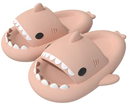 Femme Homme Enfant Claquettes De Requin Été Shark Slides Slippers Antidérapante Chaussures De Piscine Plage Chaussons De Bain，Rose，36/37 EU