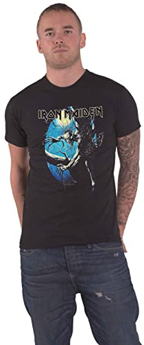 Rock Off Iron Maiden 'Fear of The Dark Oval Eddie Moon' (Black) T-Shirt (XX-Large)