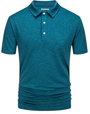 EKLENTSON Men's Short Sleeve Tennis Polo Shirt Breathable Rugby Shirts Quick Dry Performance Golf Casual Tops Blue,3XL