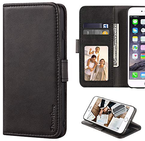 Coque en Cuir PU Effet Daim Compatible avec Doro 8100, Étui à Rabat Magnétique avec Emplacements Cartes et Protection Complète (Noir)