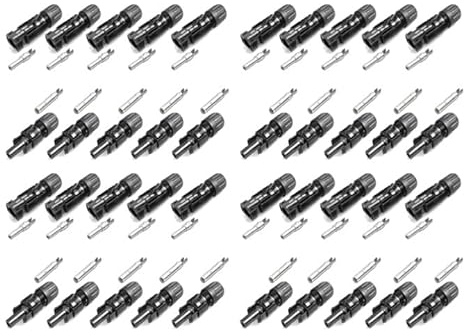 Original Stäubli (20-Pack) MC4 Stecker + Buchse für 4-6 mm² Leitungen Solarstecker PV-KST4/6II-UR und PV-KBT4/6II-UR (20)