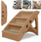 YRHome Hundetreppe Klappbar Tiertreppe Haustiertreppe 4 Stufen 50cm Hoch Katzentreppe mit Rutschfesten Matte und Stützstange Hunderampe für Hunde Katze bis zu 75 kg Braun
