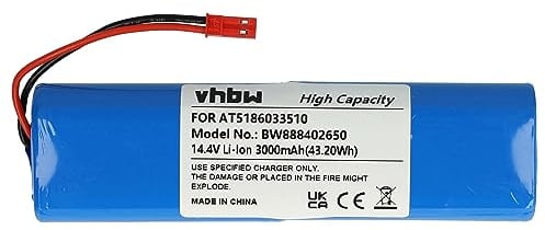 vhbw batteria compatibile con Ariete 2718, 00P271310AR0, 00P271810AR0, 2713 aspirapolvere (3000mAh, 14,4V, Li-Ion)