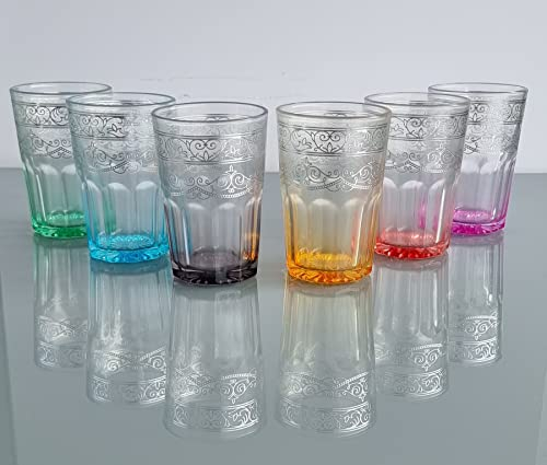 Lot de 6 verres à thé marocains en verre