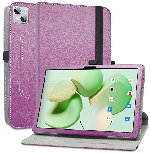 MAMA MOUTH Compatible con DOOGEE T10 Funda,Cuero Sintético Rotación de 360 Grados de Función de Soporte para 10.1 DOOGEE T10 / DOOGEE T10S / DOOGEE T10 Pro Tablet(Not fit DOOGEE T10E),Púrpura