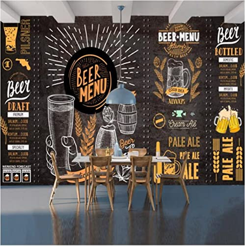 TSHIGO Handbemalte Tafel Bier Grill Restaurant Hintergrundbild Bar Club Industrielle Dekoration 3D Wandbild*150cmx105cm(59.1x41.3inch)