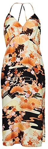 Vintage MIDI Halter Slip Dress Kleid,