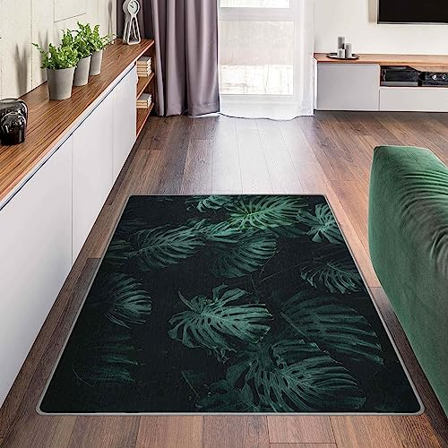 Bilderwelten Waschbarer Teppich Vintage rutschfest Monstera Jungle Läufer Wohnzimmer Schlafzimmer 40x60 cm