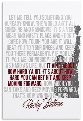 Rocky Balboa Leinwand-Poster, dekoratives Gemälde, Leinwand-Wandposter und Kunstdruck, modernes Familienschlafzimmer-Dekor-Poster, 20 x 30 cm