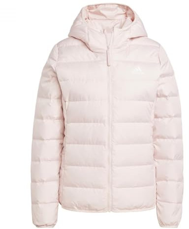 adidas Femme Essentials Light Down Hooded Jacket, sandy pink, M