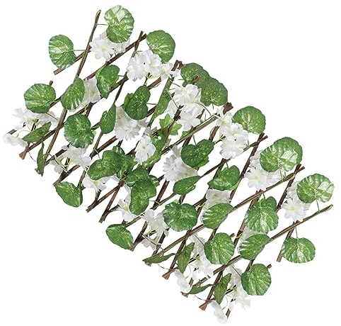 Happyyami Künstlicher Blumenzaun Ausziehbares Garten Und Balkon-dekoration Wetterfest Pflegeleicht Mit Natürlichem Flair Für Optimale Privatsphäre Und Stilvolle Akzente