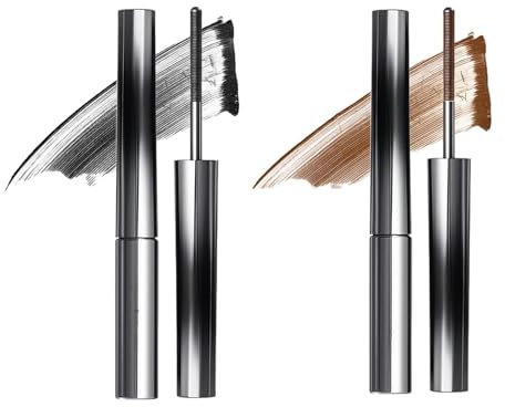 Doll Mascara, Doll Iron Strong Mascara,Doll - 3D Curling Eyelash Iron Mascara, Natural Thickening Lengthening Long Lasting Bristleless Mascara, Non-Clumping, Smudge Proof (Black+Brown)