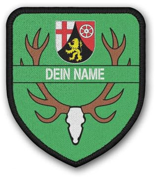 Copytec Patch personalisierbar RLP Rheinland-Pfalz Jagd Jäger Geweih Hirsch #43683
