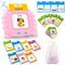 Sprechende Flash-Karten, Standard Deutsch-255 Blätter 510 Wörter, Sprechende Flash Karten Lernspielzeug für Kleinkinder 2-4 Jahre Alt, Interaktive Spielzeug für Jungen Mädchen Rosa