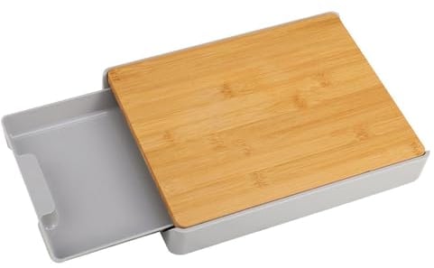Taylor & Brown Kitchen Bamboo Chopping Board - Meal Prep Station with Pull Out Tray for Easy Food Prep, Storage & Clean Up - Wooden Non Slip Prep Deck – Serving Board