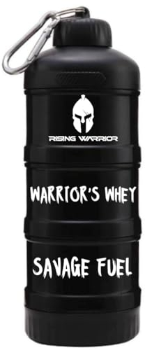 Tragbarer Proteinpulver-Behälter mit Trichter oben für Wasserflasche, Nahrungsergänzungs-Organizer und Spender, perfekt für Pre-Workout, BCAAs und Proteinpulver, Schlüsselanhänger zum Mitnehmen