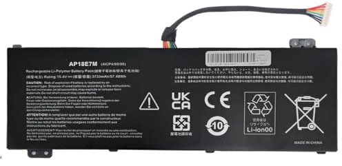 FESTAS 15.4V 57.48Wh AP18E7M AP18E8M Batterie Compatible avec Acer Nitro 5 AN515-43 AN515-43-R9LY AN515-45 AN515-54 AN515-55 AN517-51 AN715-51 Aspire A715-74 A715-74G Series Ordinateur PC Portable