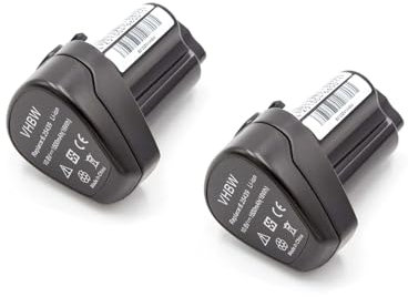 vhbw 2X Akku kompatibel mit Metabo PowerMaxx SB Basic, PowerMaxx SLA LED, PowerMaxx SSD Werkzeug (1500 mAh, Li-Ion, 10,8 V)