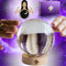 Boule de Cristal Voyance 10 cm & Son Support en Bois + Boîte – Parfaite pour Cristallomancie, Divination, Medium [Garantie A Vie]