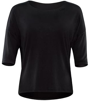 Winshape Damen Seidig Weiches Bambus-3/4-arm Bams001 T-Shirt, Schwarz, XL EU